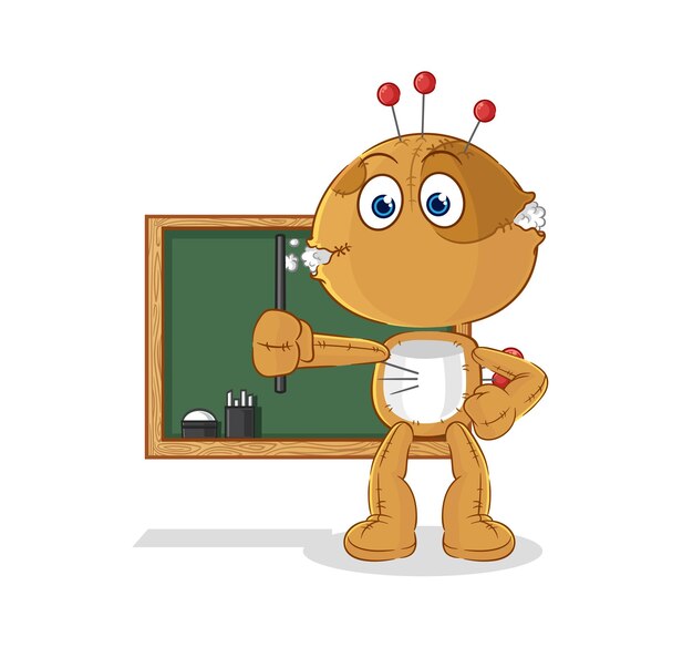 Personaje de dibujos animados de vector de maestro de muñeca vudú