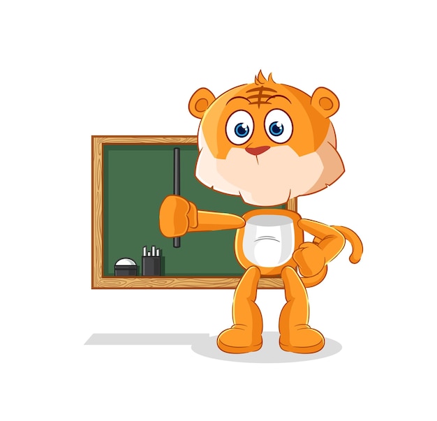 Personaje de dibujos animados de vector de maestro tigre