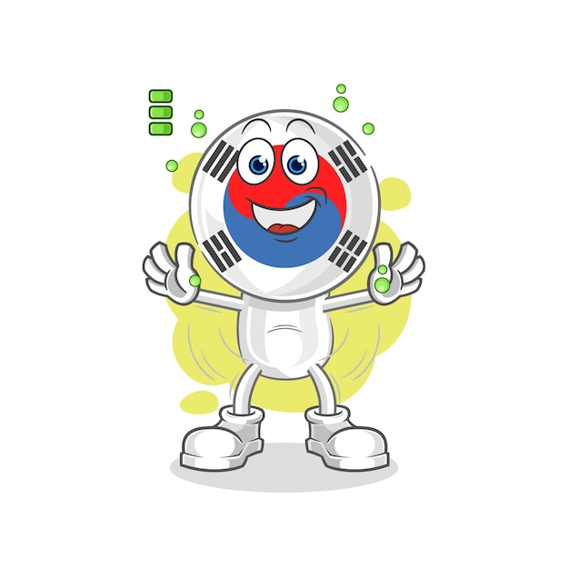 personaje de dibujos animados de vector de monstruo de dibujos animados de cabeza de corea del sur