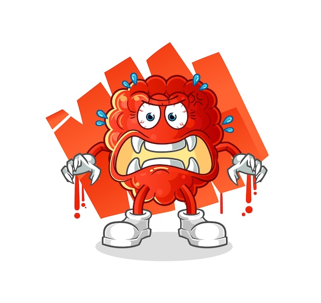 Personaje de dibujos animados de vector de monstruo de frambuesa
