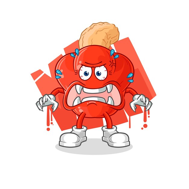 Personaje de dibujos animados de vector de monstruo de fruta de marañón