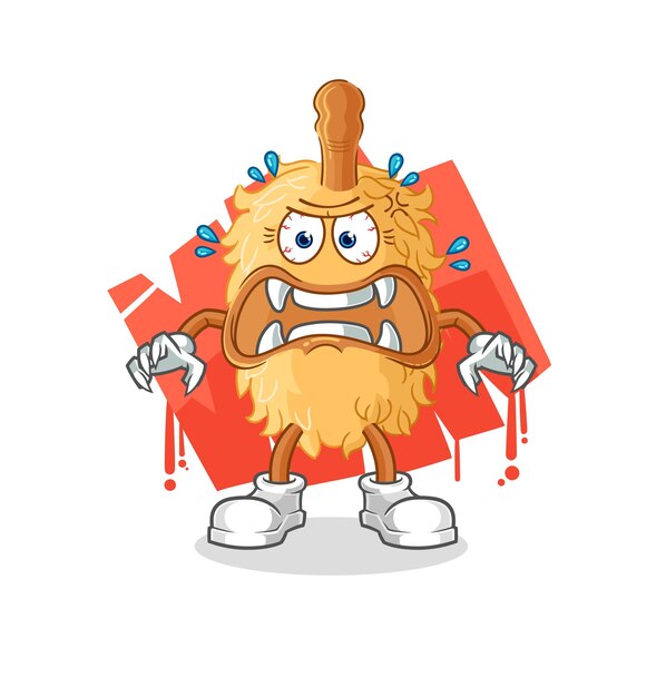 Personaje de dibujos animados de vector de monstruo de plumero