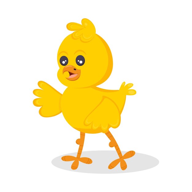 Personaje de dibujos animados de vector de pollo bebé aislado