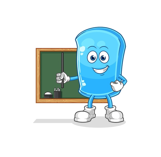 El personaje de dibujos animados de vector de profesor de tabla de esquí