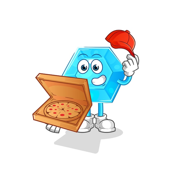 Personaje de dibujos animados de vector de repartidor de pizza de diamantexA