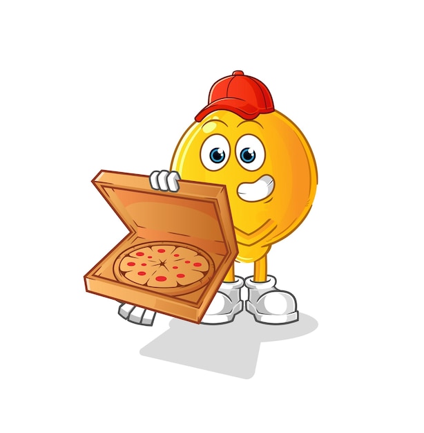 Vector personaje de dibujos animados de vector de repartidor de pizza de limón