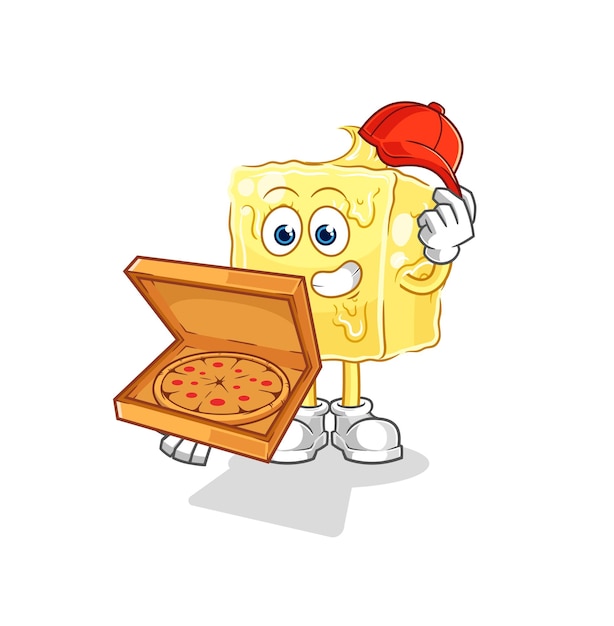 Personaje de dibujos animados de vector de repartidor de pizza de mantequilla