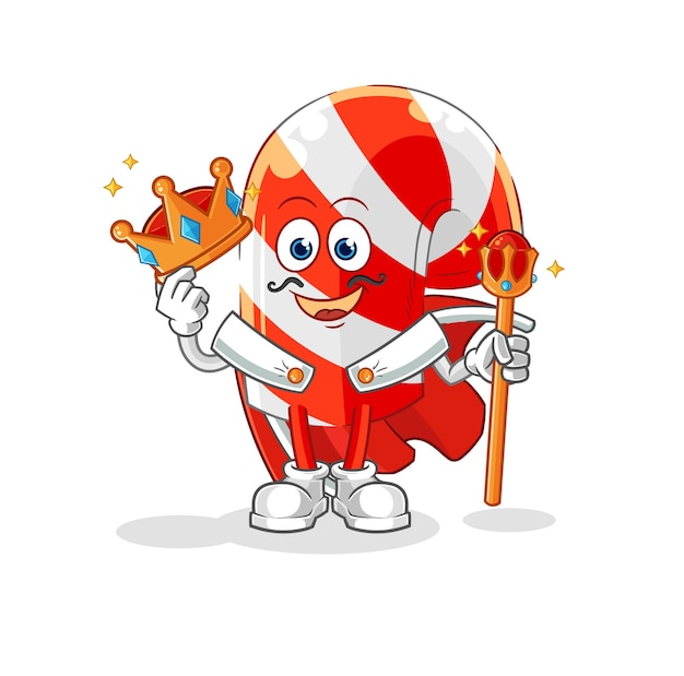 Personaje de dibujos animados de vector de rey de bastón de caramelo