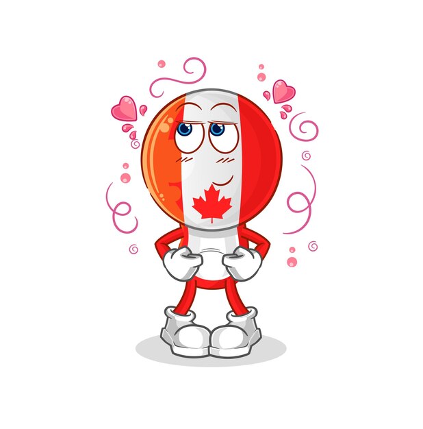 Personaje de dibujos animados de vector tímido de Canadá