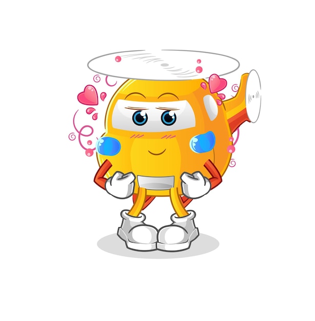 Personaje de dibujos animados de vector tímido helicóptero