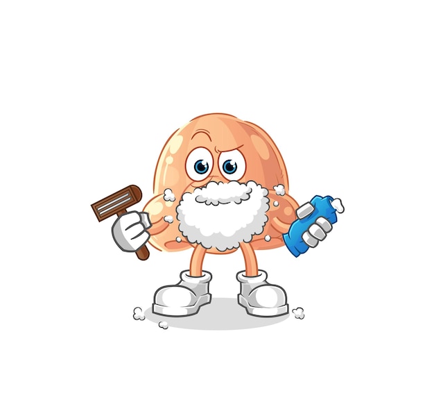 Personaje de dibujos animados de vector de vello facial de afeitado de narizxA