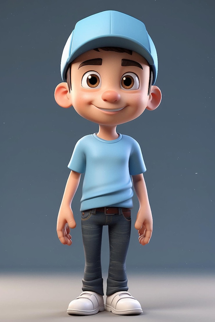 Personaje de dibujos animados vectoriales 3D
