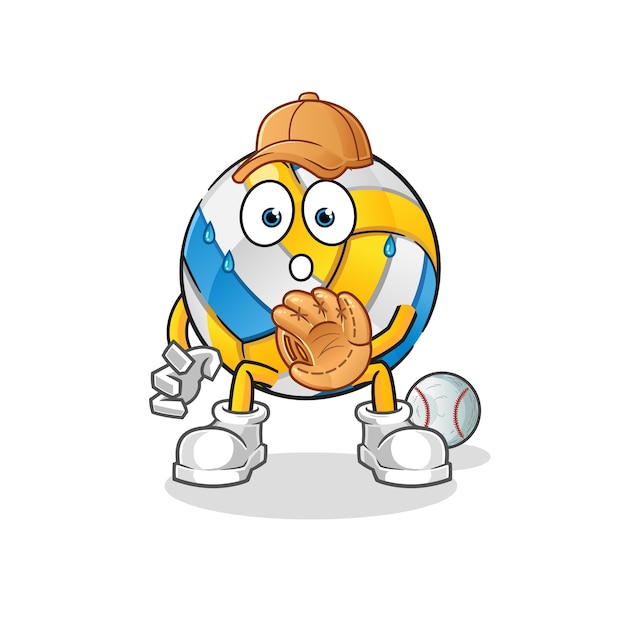 Personaje de dibujos animados de voleibol béisbol Catcher