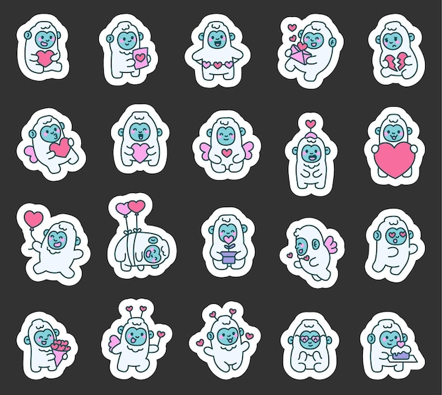 El personaje de dibujos animados Yeti Valentine