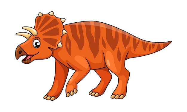 Personaje de dinosaurio ceratopsiano avaceratops de dibujos animados