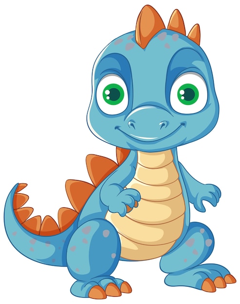 Personaje de dinosaurio de dibujos animados feliz sonriendo