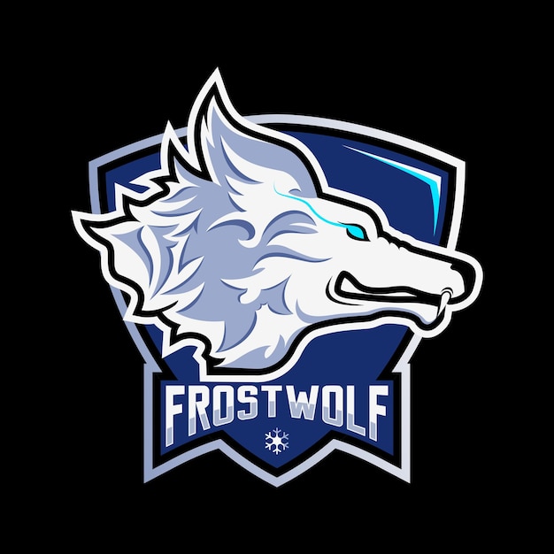 Personaje de diseño de mascota de lobo para juegos y logotipo de esport