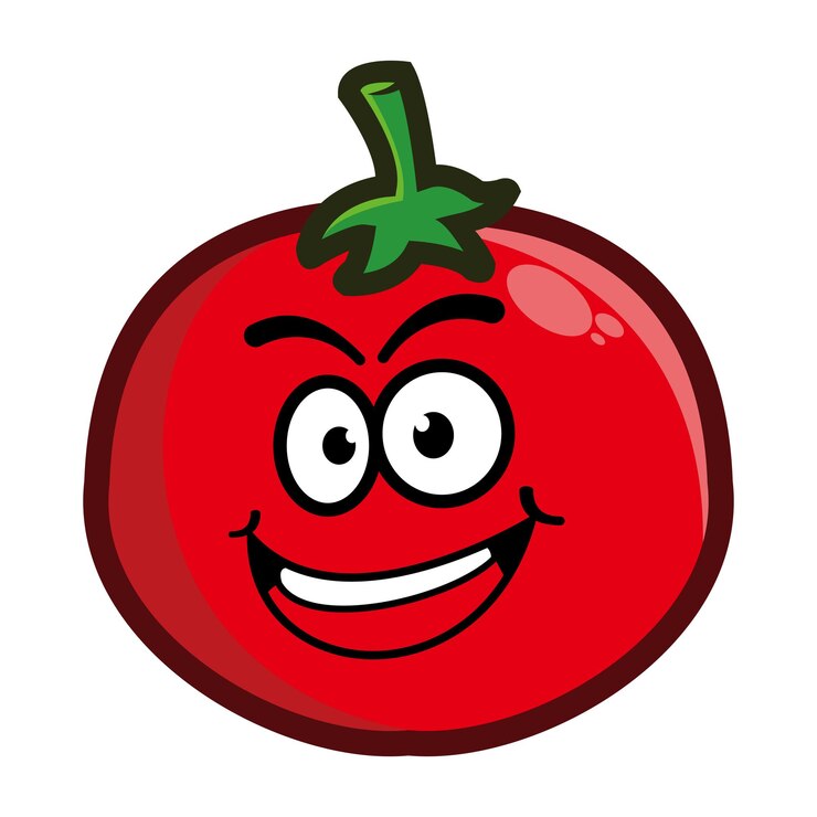 Vector personaje de diseño de mascota de tomate lindo aislado en un fondo blanco