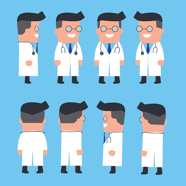 personaje de diseño plano médico