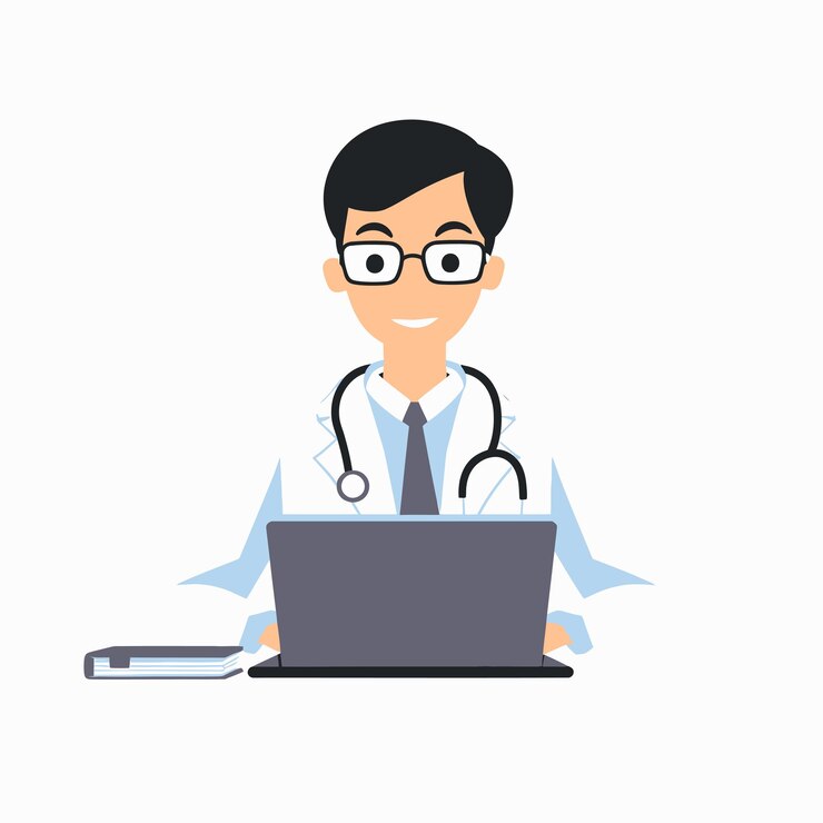 Vector personaje de doctor hombre