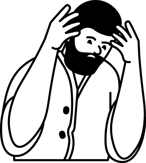 El personaje de Doodle Man manteniendo el gesto de la cabeza
