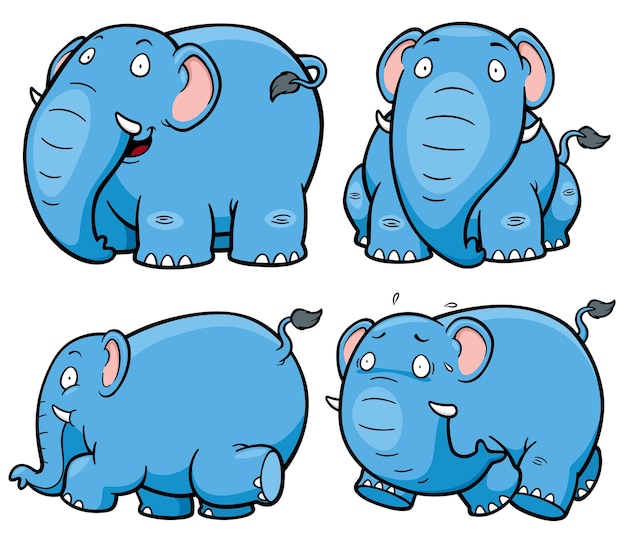 Personaje de elefante de dibujos animados