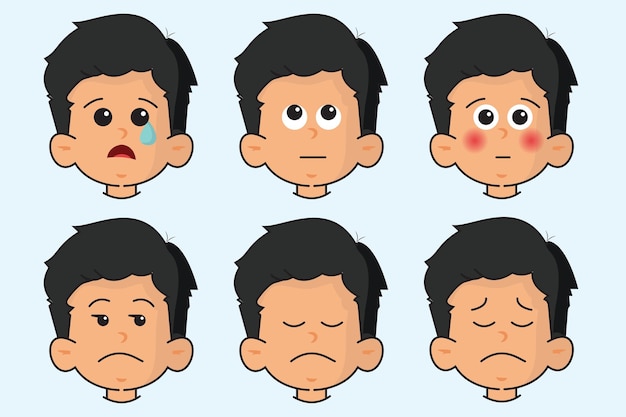 El personaje del emoticon plano es un niño.