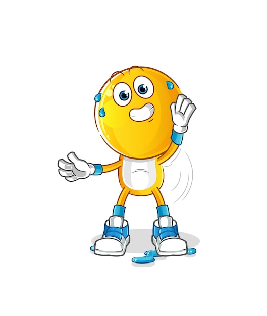 Personaje de estiramiento de dibujos animados de cabeza de emoticono. vector de mascota de dibujos animados