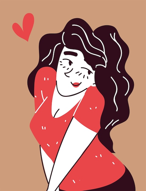 Vector personaje femenino enamorado