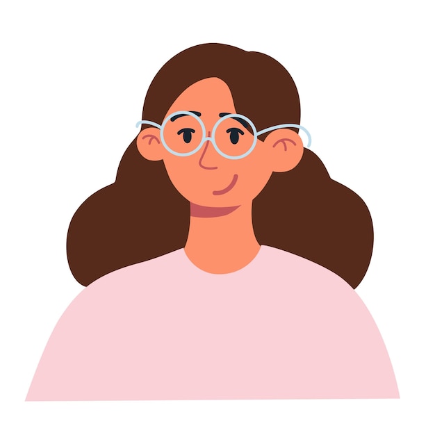 Personaje femenino Perfil de personas Perfecto para redes sociales y presentaciones comerciales Interfaz de usuario Aplicaciones e interfaces de diseño gráfico y web UX Ilustración de dibujo manual vectorial