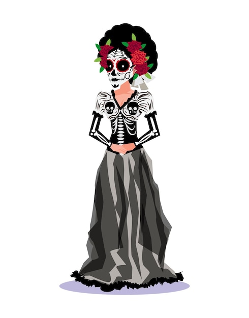 Personaje de fiesta de disfraces de Dia De Los Muertos