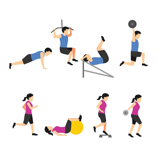 Vector personaje de fitness