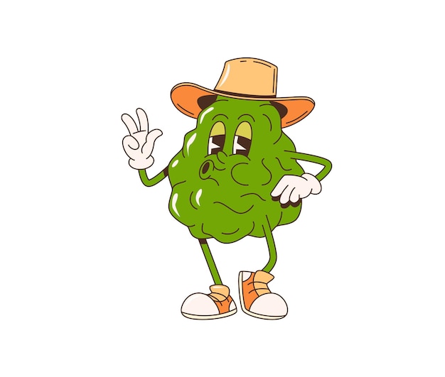 El personaje de la fruta de bergamota de dibujos animados retro