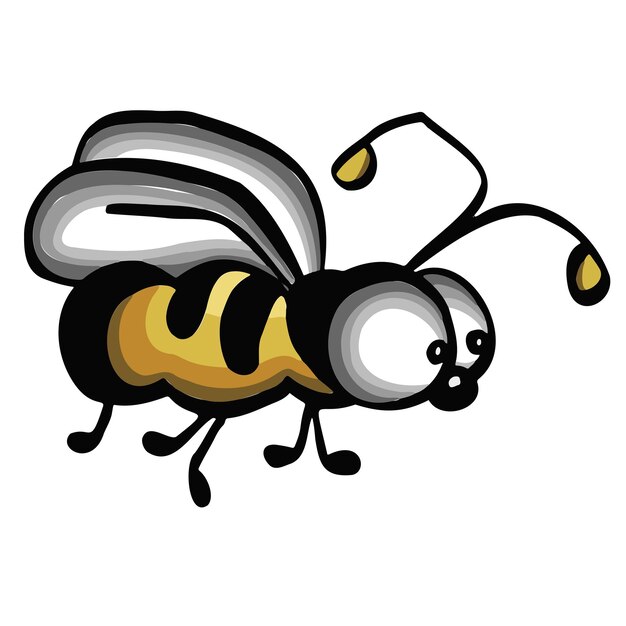 personaje gancho abeja avispa vector dibujos animados