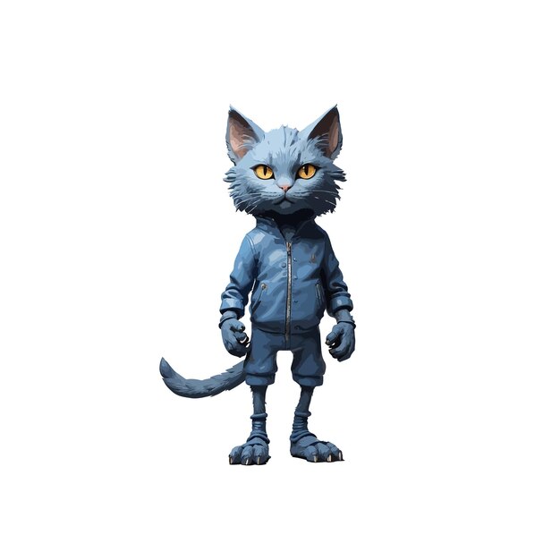 Vector personaje de gato en 3d