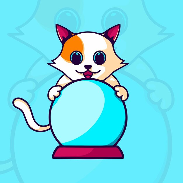 Vector personaje de gato de nieve