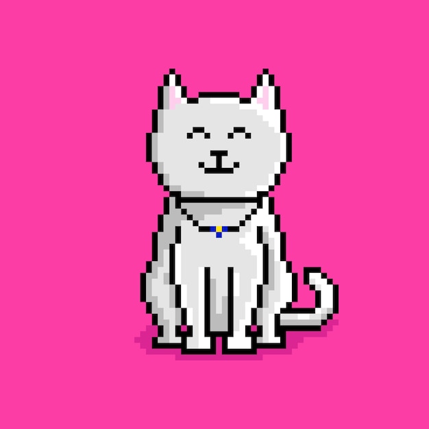 Vector personaje de gato pixel art