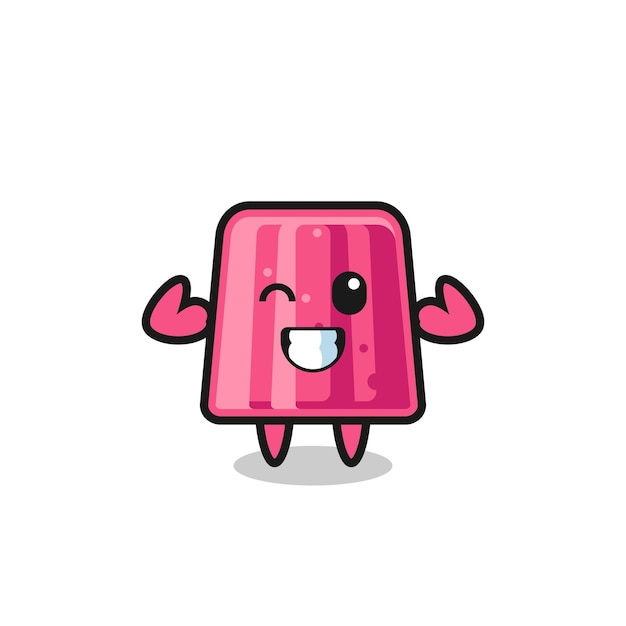 El personaje de gelatina muscular posa mostrando sus músculos.