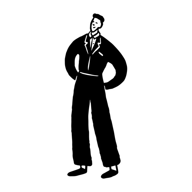 Personaje de gerente de hotel juguetón dibujado a mano
