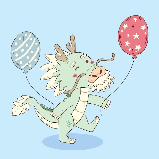 Vector personaje del globo del dragón