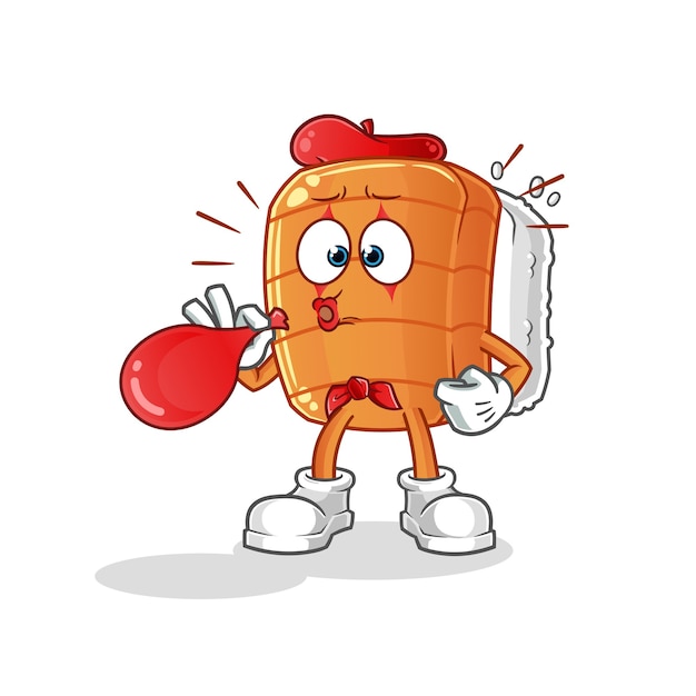 Personaje de globos de soplado de pantomima de sushi. mascota de dibujos animados