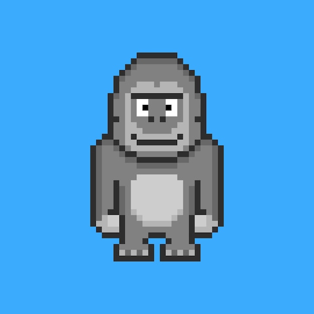 Personaje gorila en estilo pixel art.