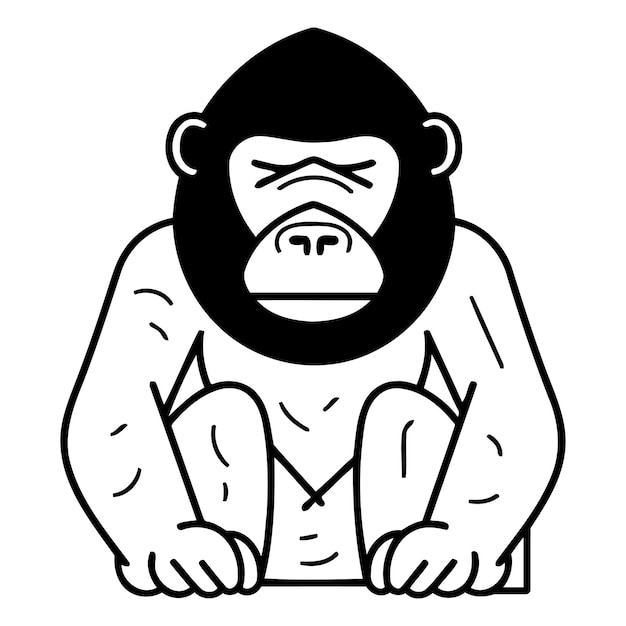 Personaje de gorila Ilustración vectorial en estilo plano Aislado sobre fondo blanco