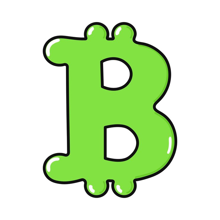 Vector el personaje gracioso de bitcoin sign.