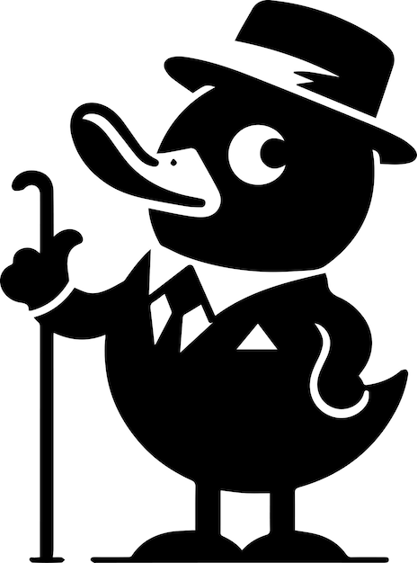 Vector el personaje gracioso del mr. duck, silueta vectorial de fondo blanco 25