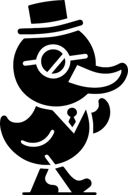 Vector el personaje gracioso del mr. duck, silueta vectorial de fondo blanco 5