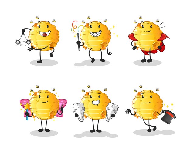 Personaje del grupo mágico Honeycomb. vector de mascota de dibujos animados