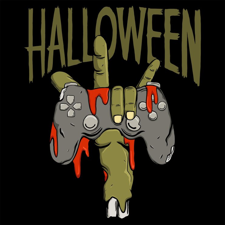 Vector personaje de halloween de dibujos animados aislado fondo oscuro