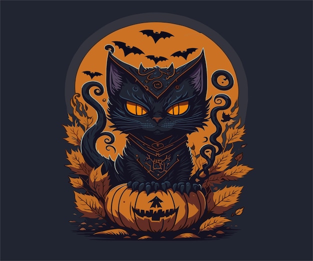 Un personaje de halloween de gato aterrador