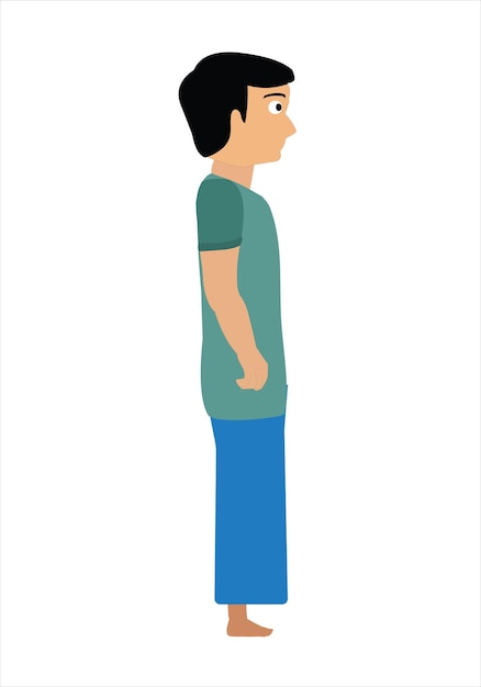Personaje de hombre indio de vista lateral